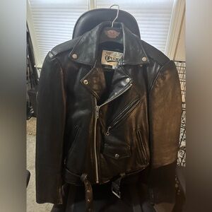 Men's Black Leather Biker Jacket